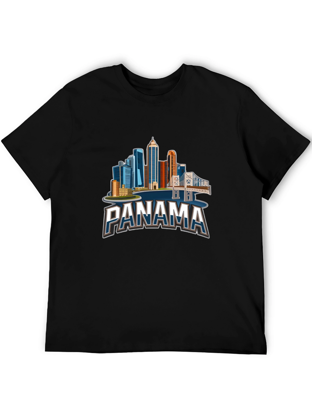 Panama City Skyline T-Shirt - Black Graphic Tee