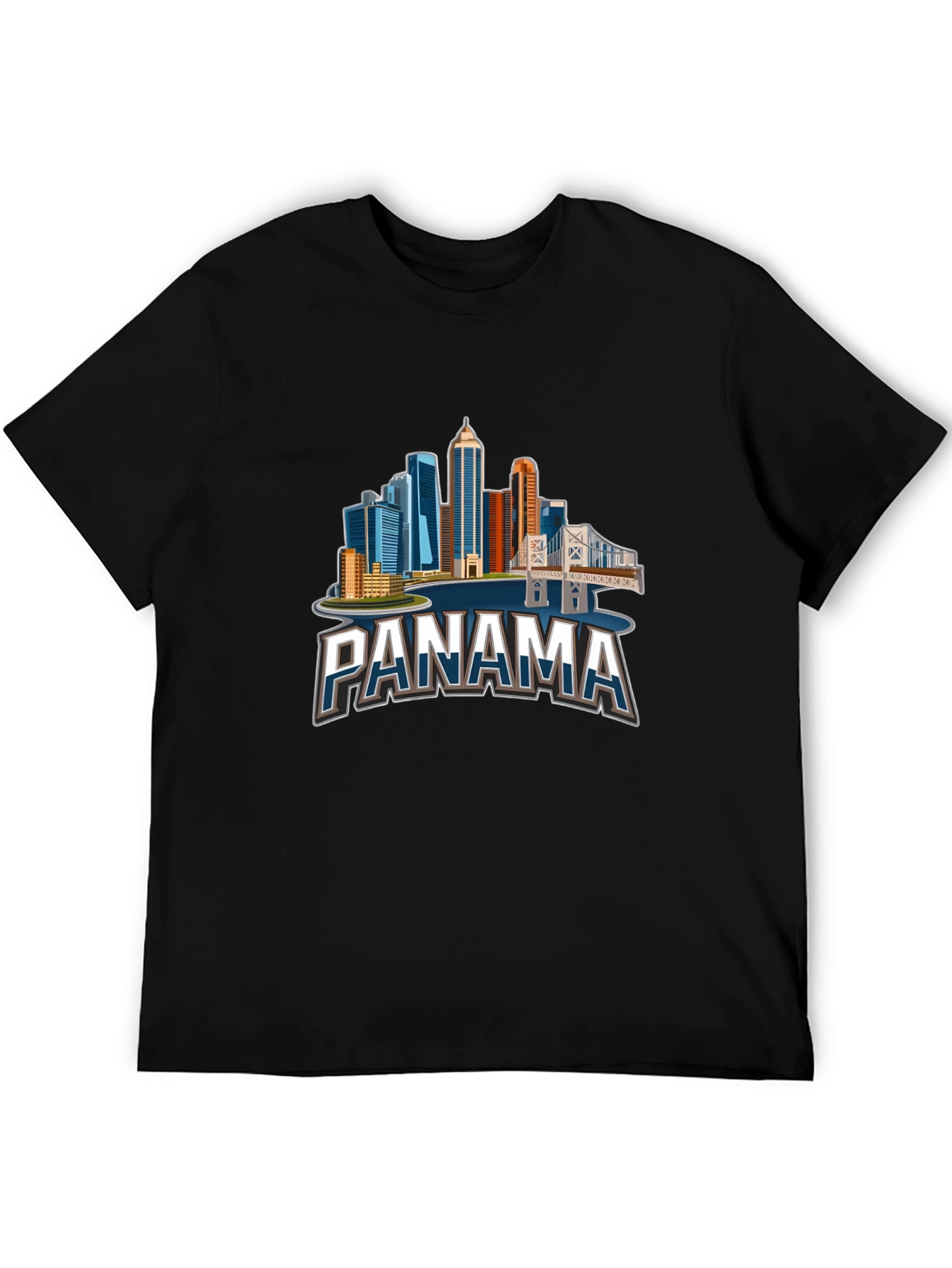 Panama City Skyline T-Shirt - Black Graphic Tee