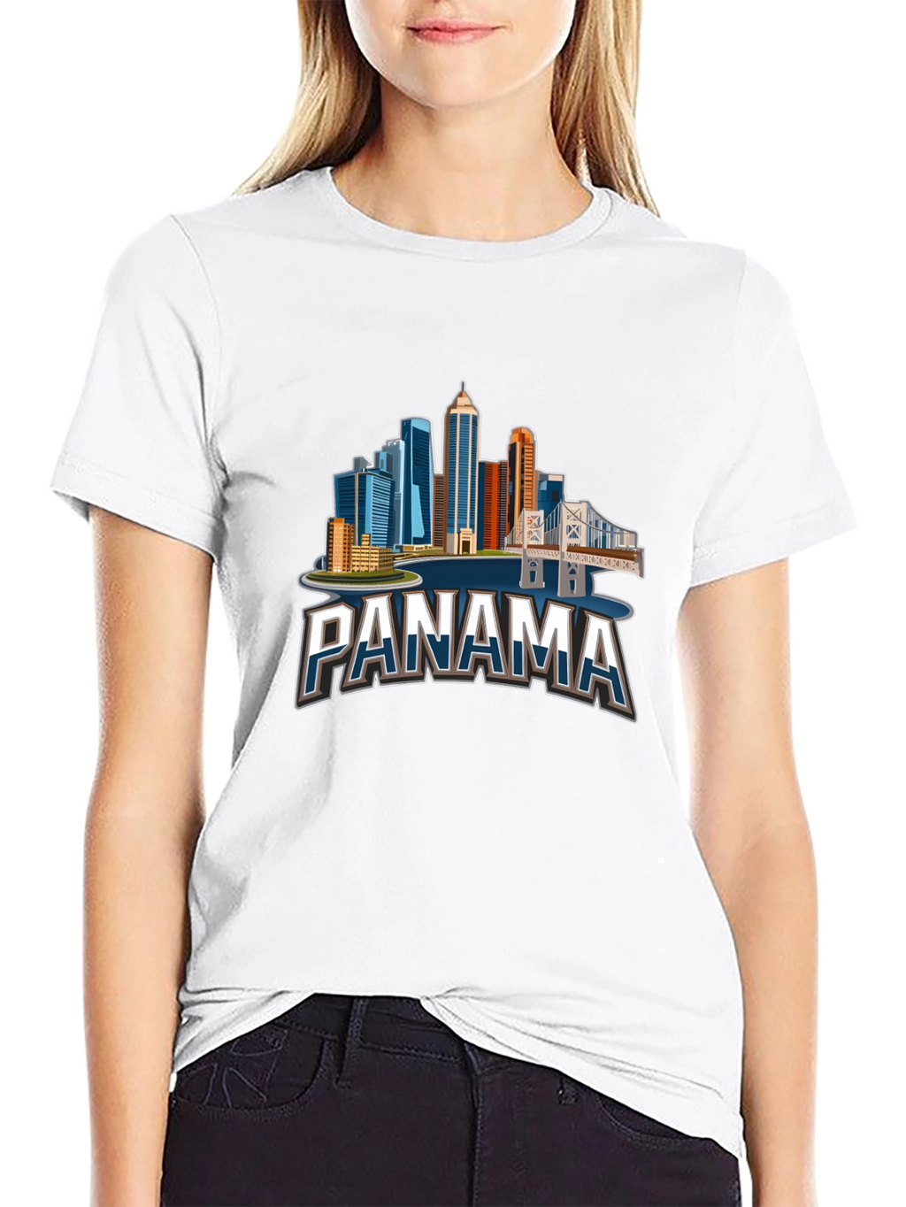 Panama City Skyline T-Shirt - Black Graphic Tee