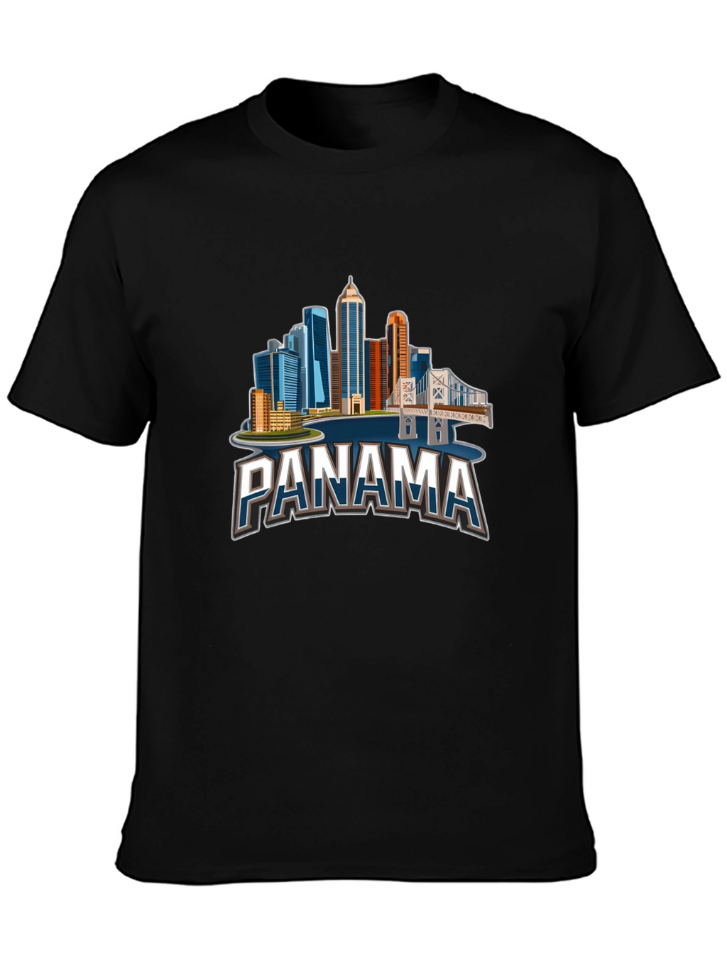 Panama City Skyline T-Shirt - Black Graphic Tee