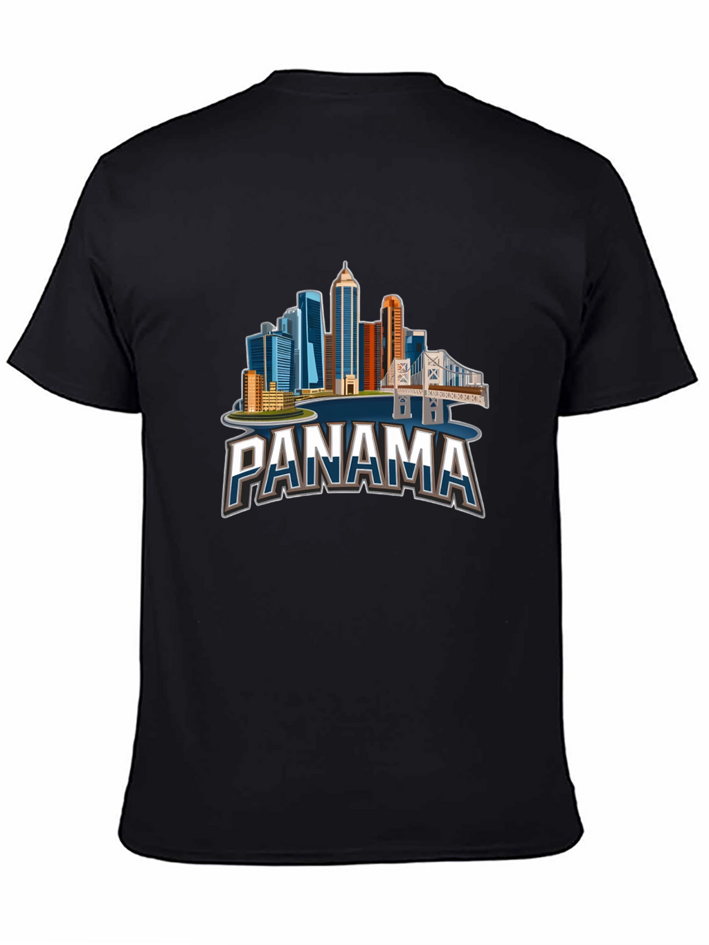 Panama City Skyline T-Shirt - Black Graphic Tee