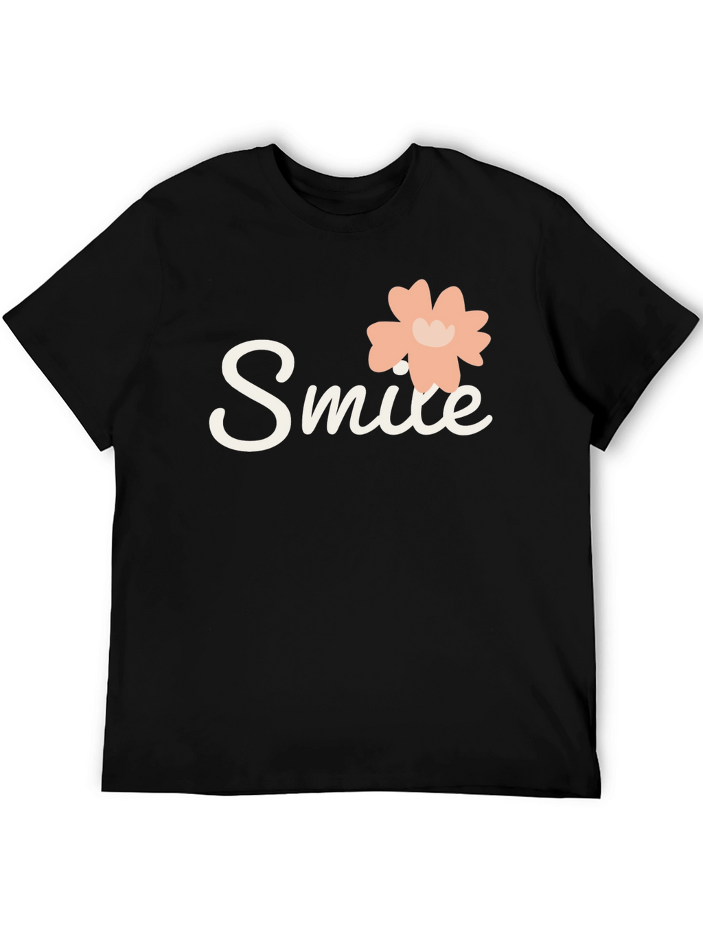 Smile Graphic Tee - Black Cotton T-Shirt
