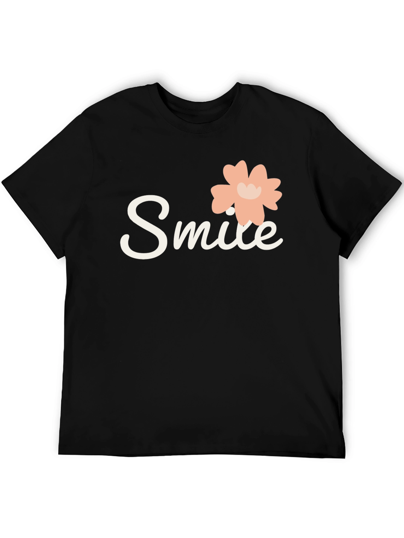 Smile Graphic Tee - Black Cotton T-Shirt