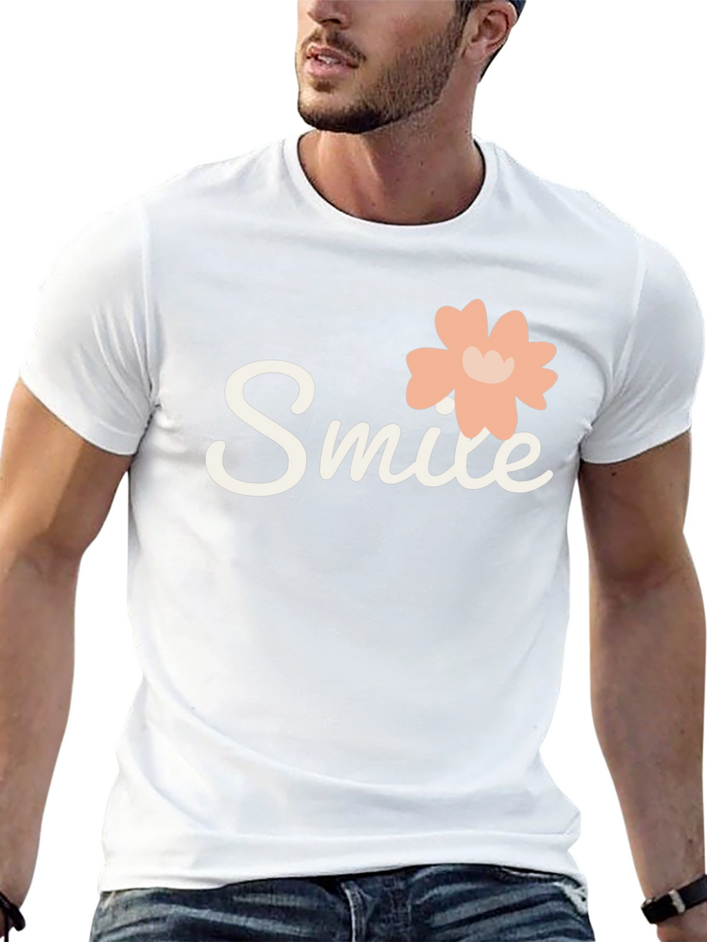 Smile Graphic Tee - Black Cotton T-Shirt