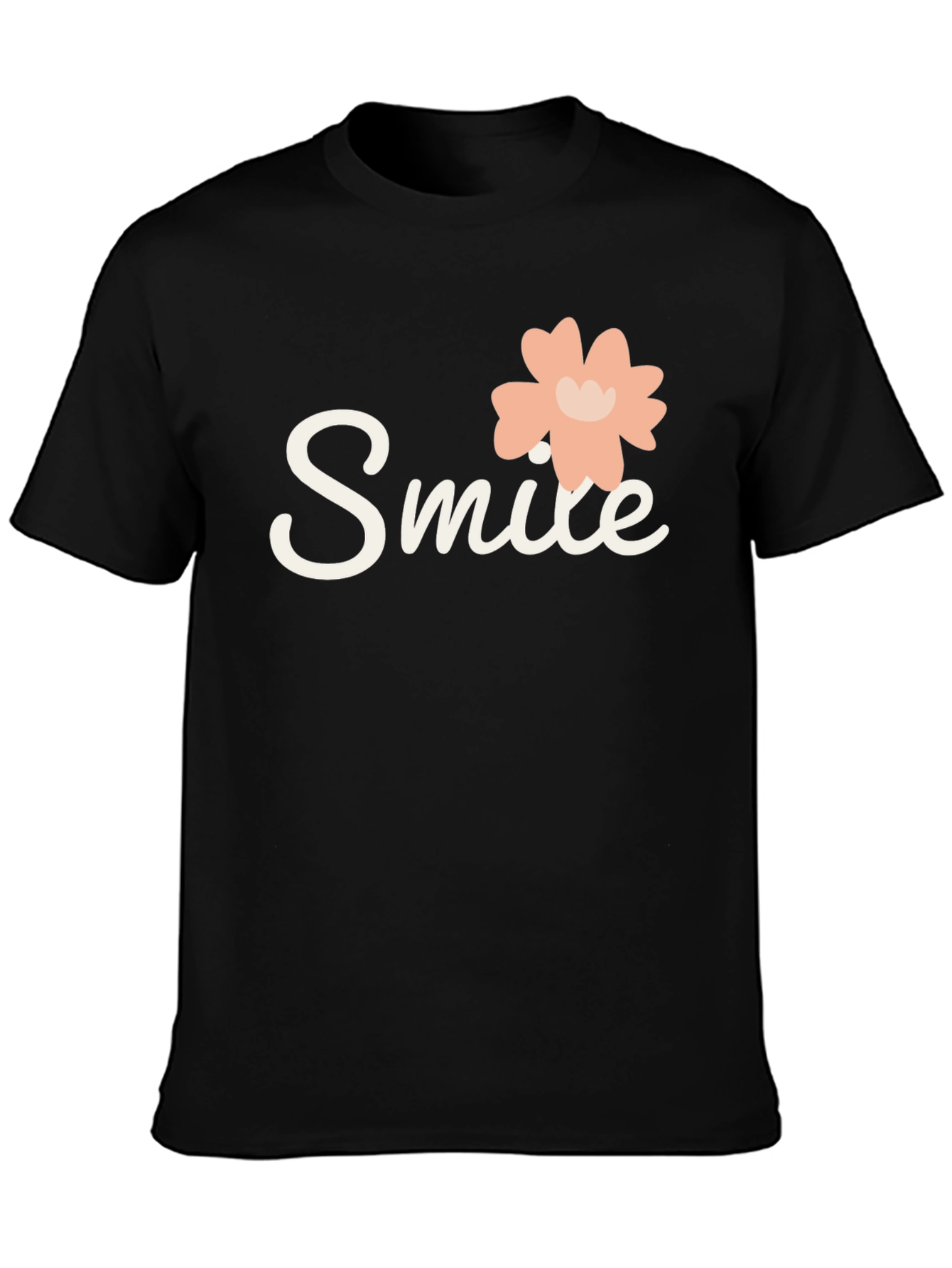 Smile Graphic Tee - Black Cotton T-Shirt