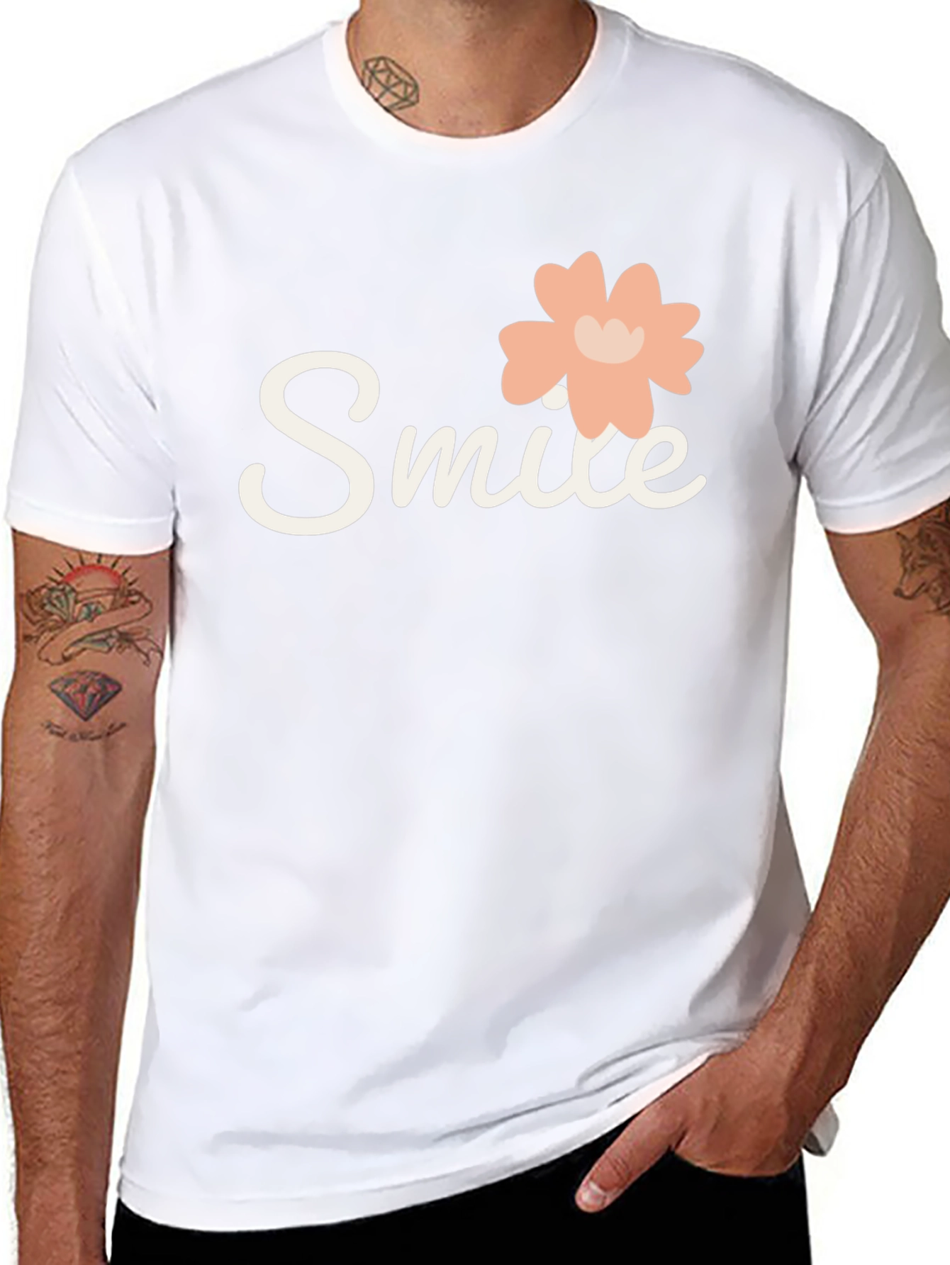 Smile Graphic Tee - Black Cotton T-Shirt