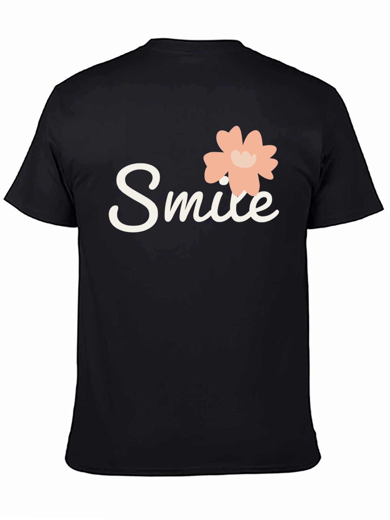 Smile Graphic Tee - Black Cotton T-Shirt
