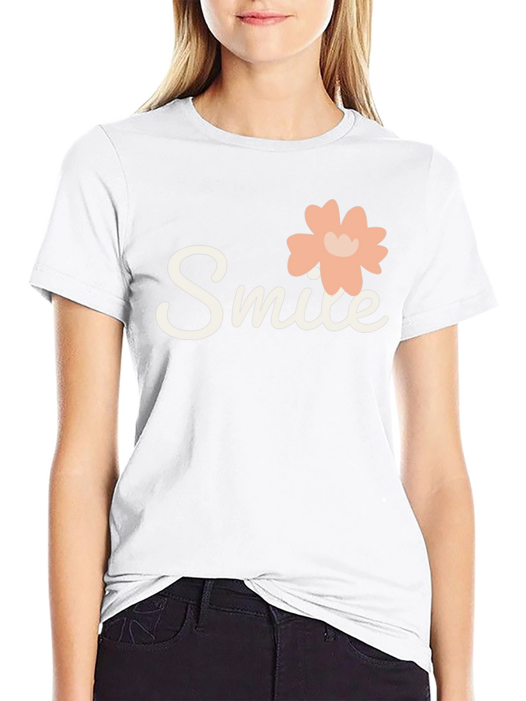 Smile Graphic Tee - Black Cotton T-Shirt
