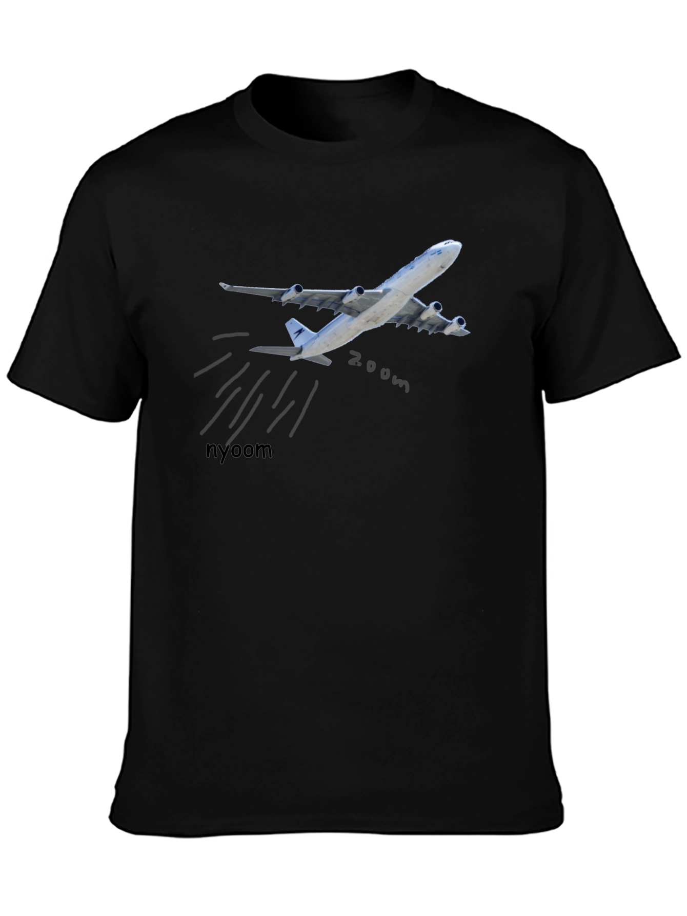 Zoom Airplane Graphic T-Shirt - Black