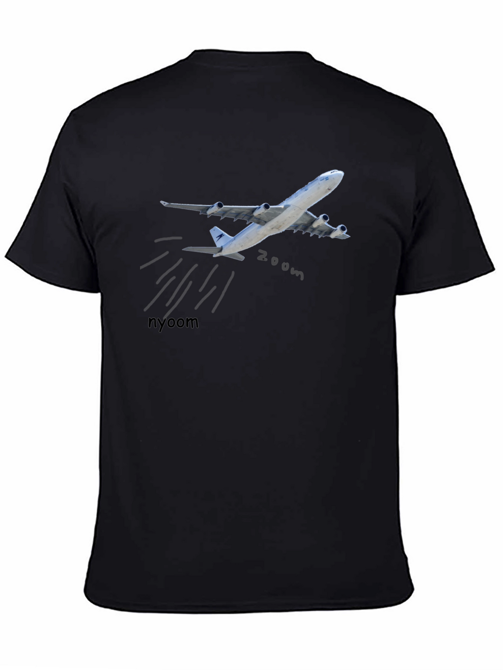 Zoom Airplane Graphic T-Shirt - Black