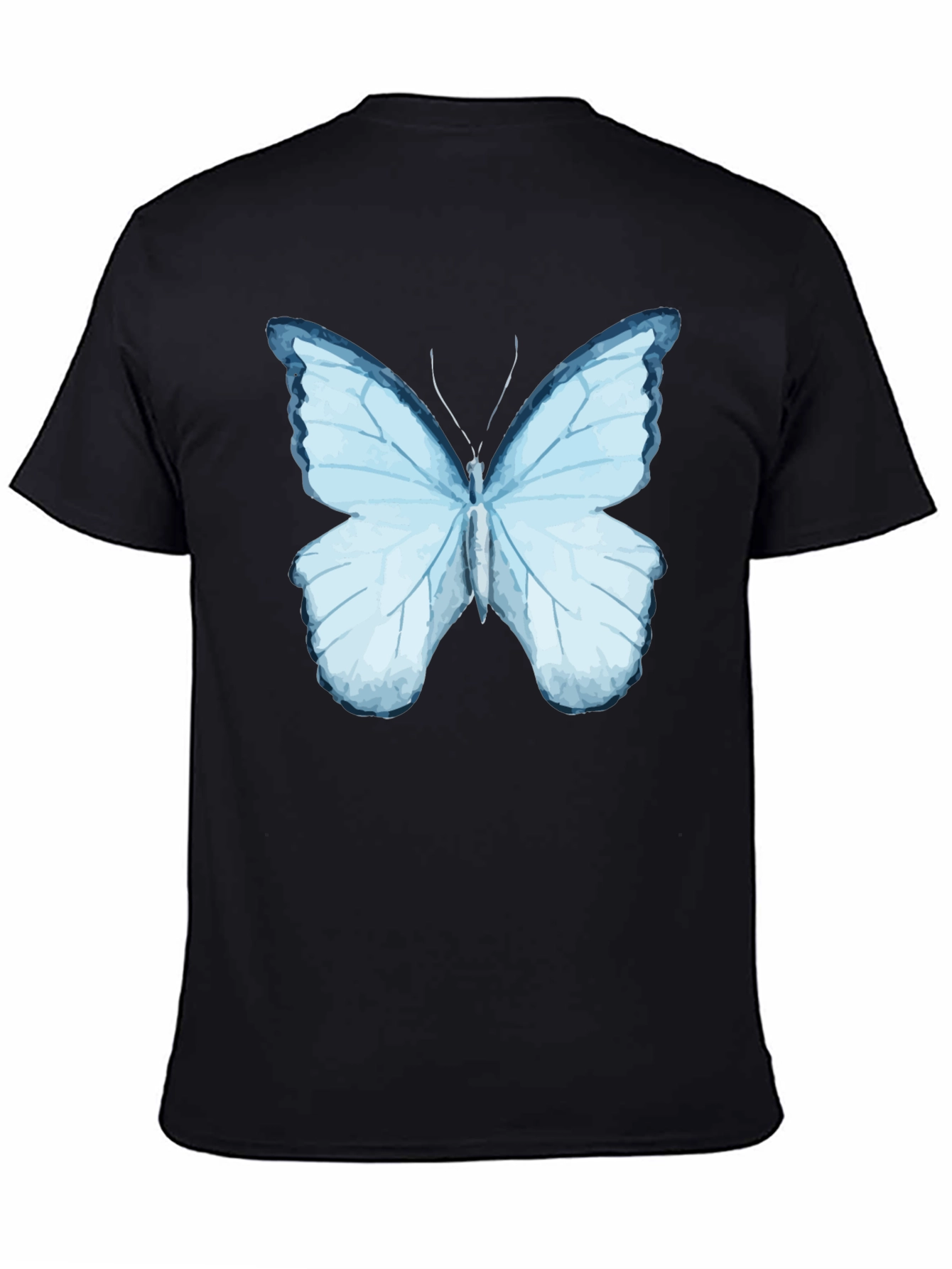 Butterfly Graphic Print Black T-Shirt