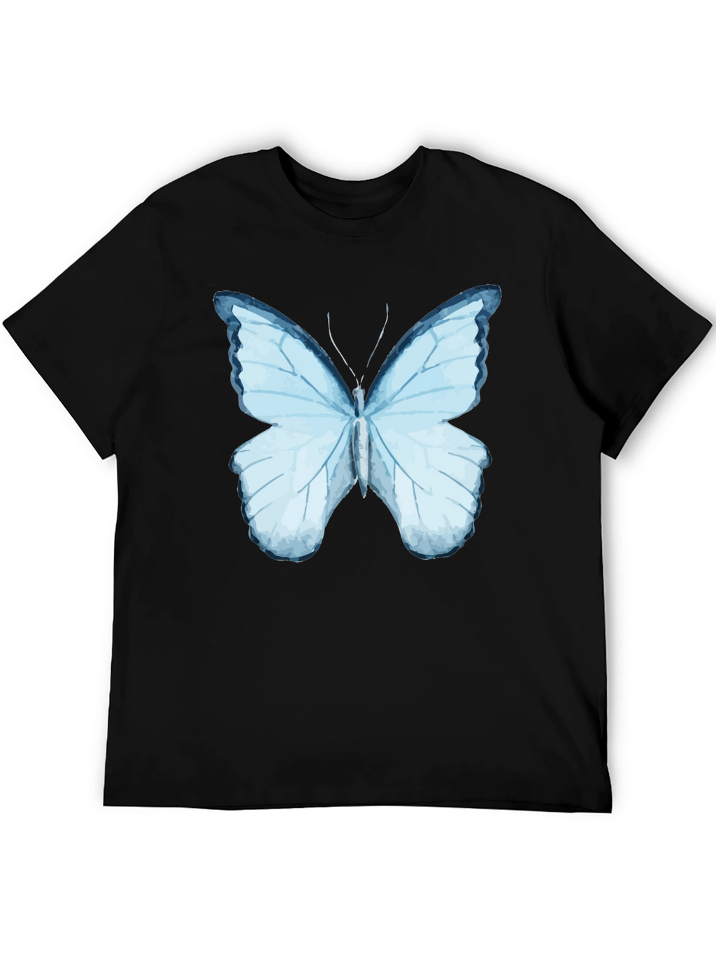 Butterfly Graphic Print Black T-Shirt