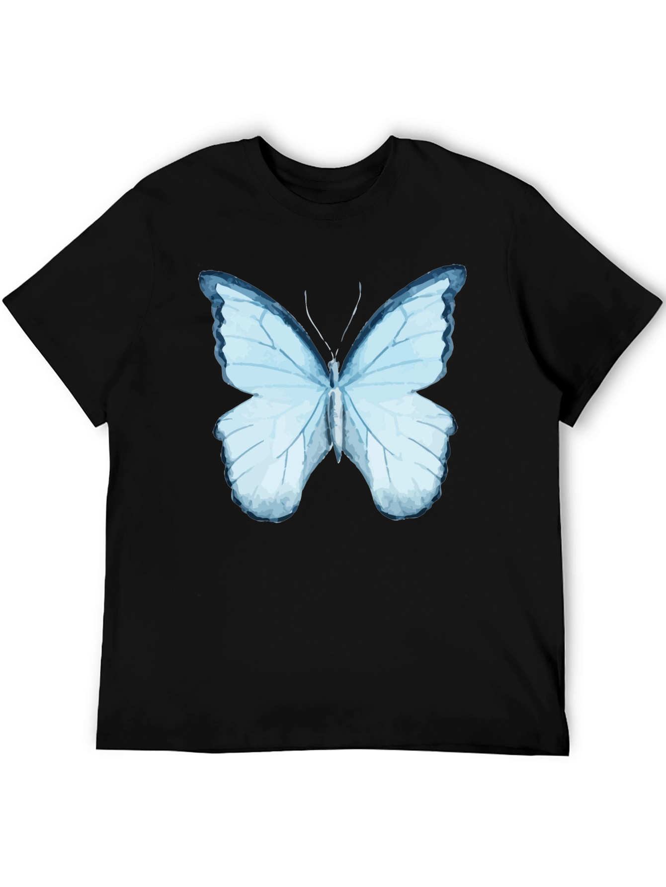 Butterfly Graphic Print Black T-Shirt