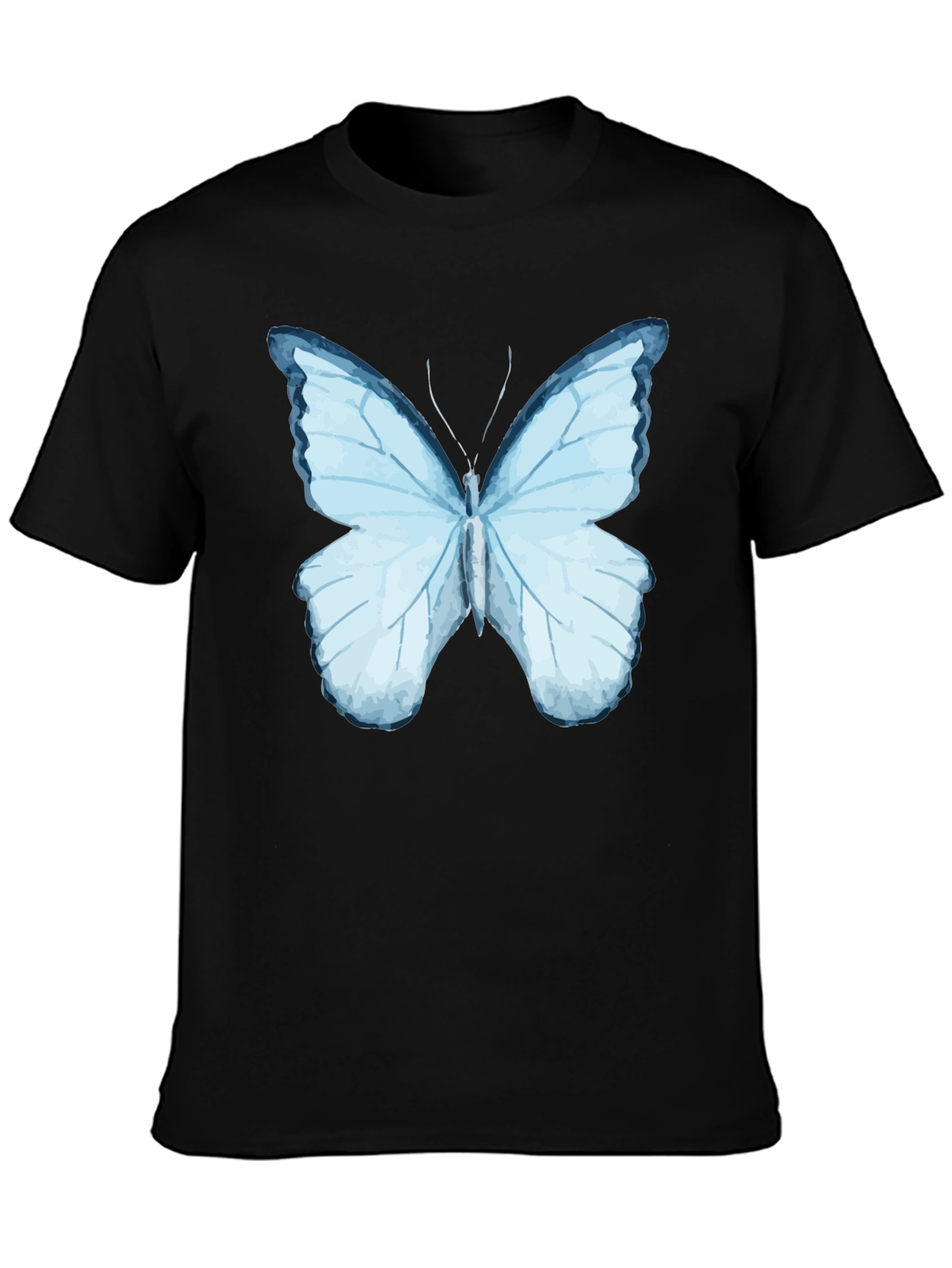 Butterfly Graphic Print Black T-Shirt