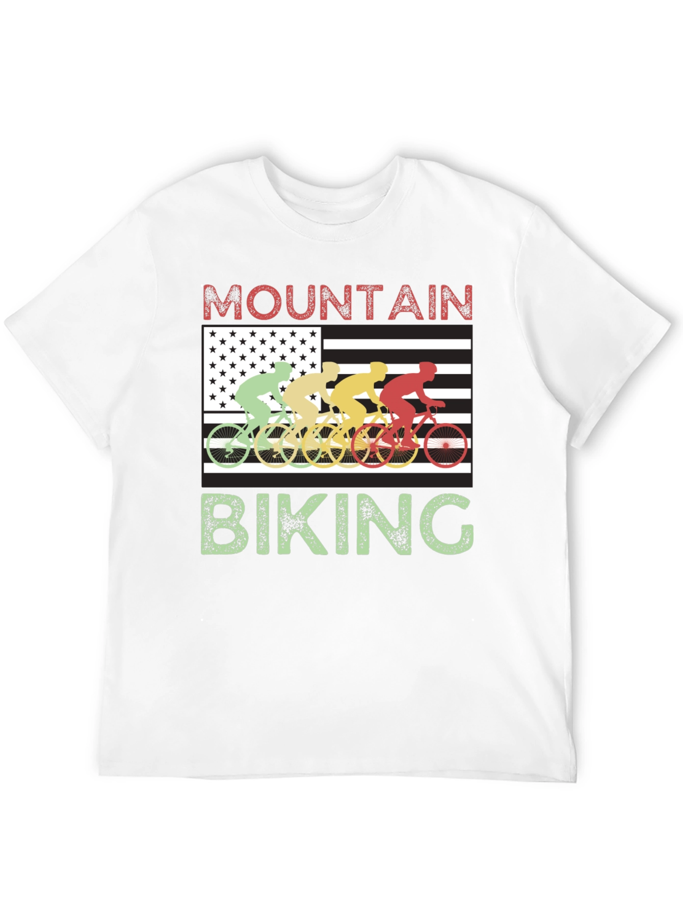 Mountain Biking USA Flag T-Shirt