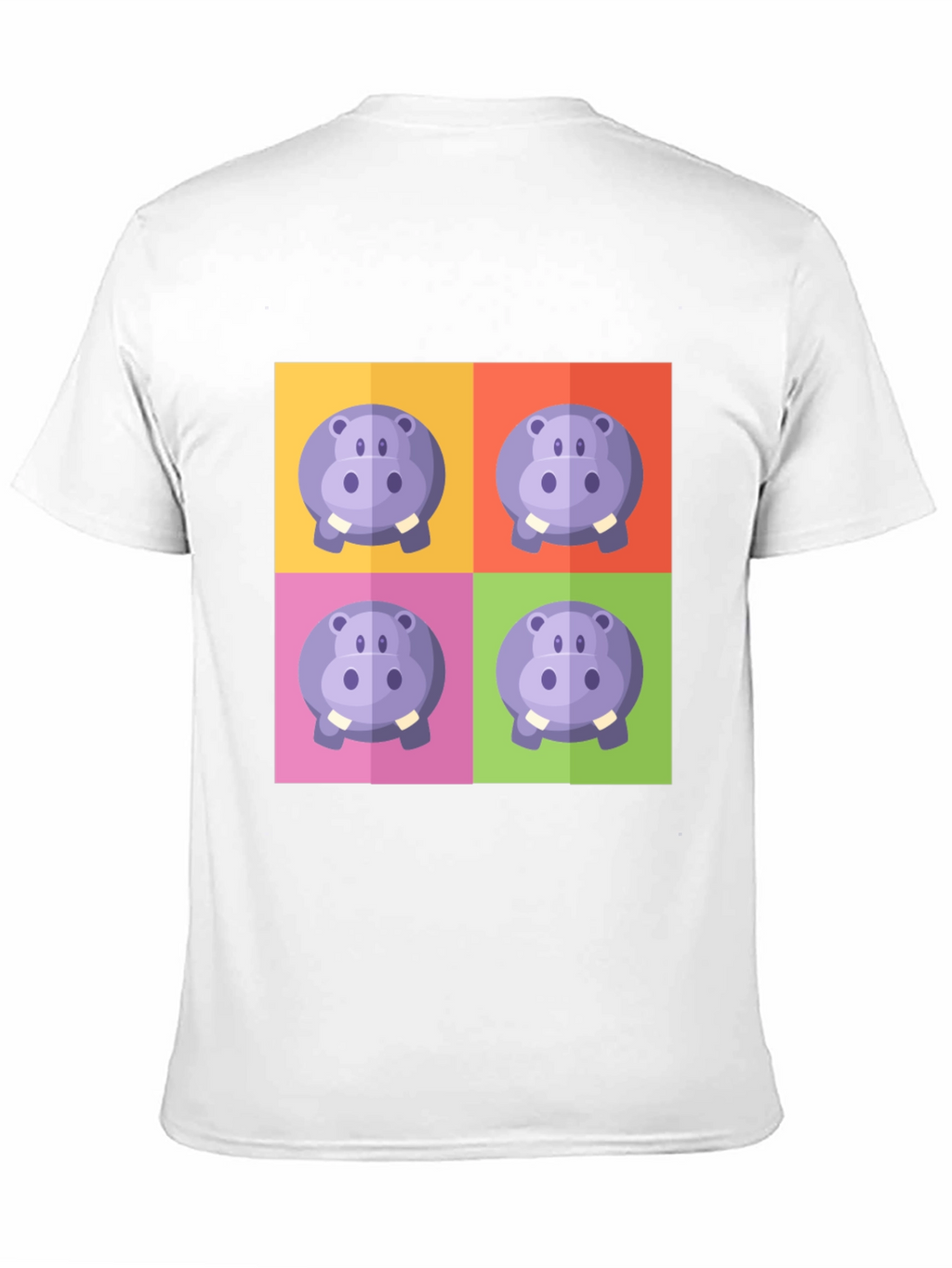 Hippo Pop Art Graphic Black T-Shirt