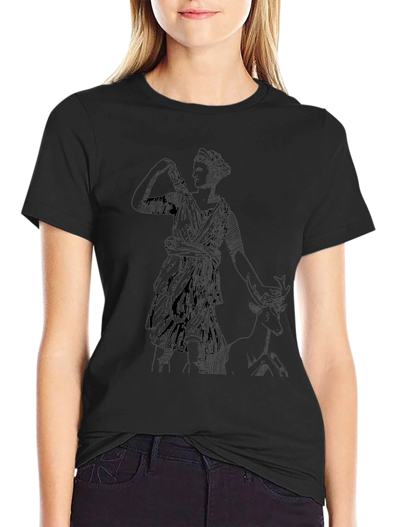 Artemis Graphic Tee - Black Casual Comfort