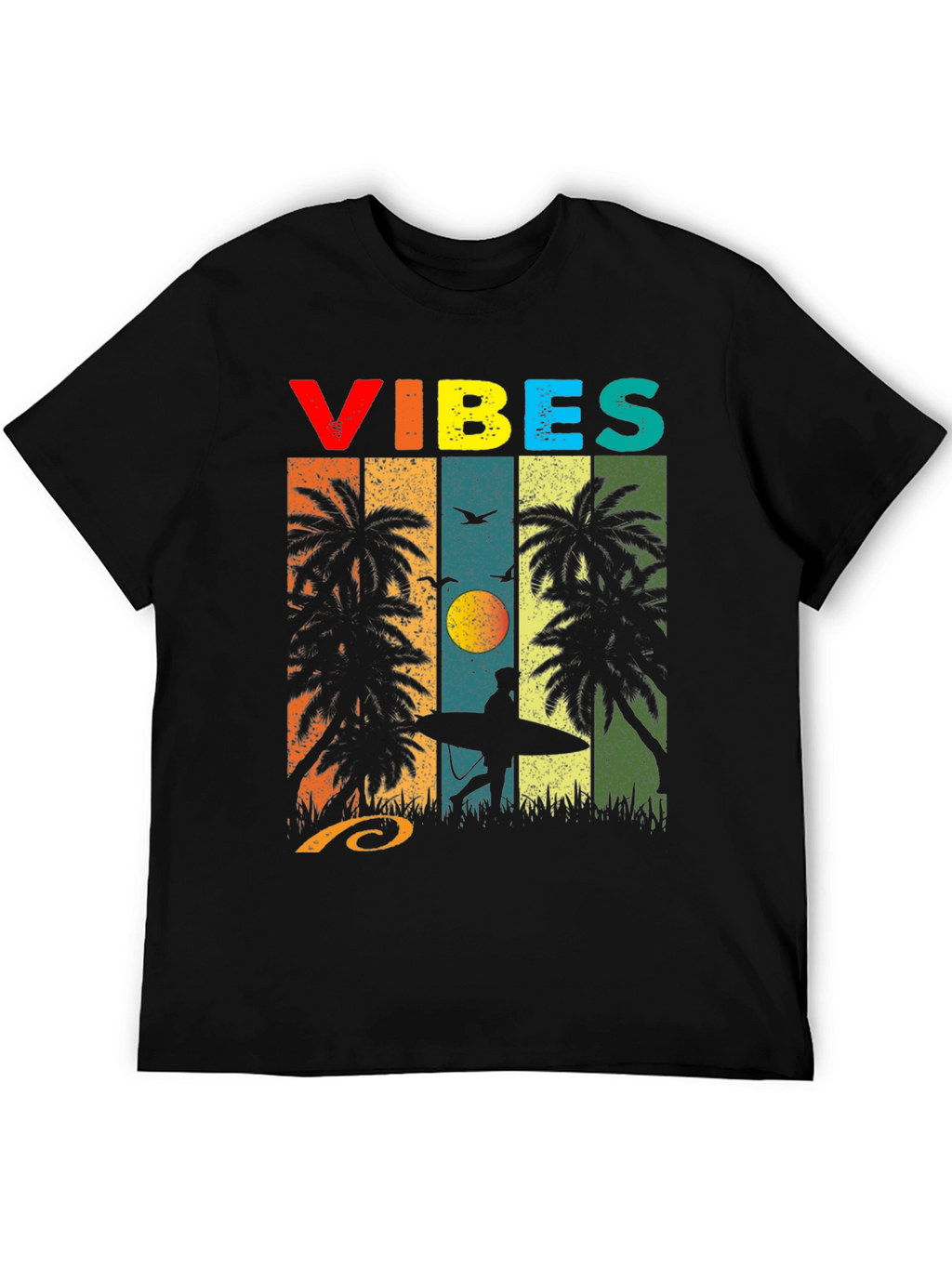 Retro Vibes Palm Tree Surf T-Shirt