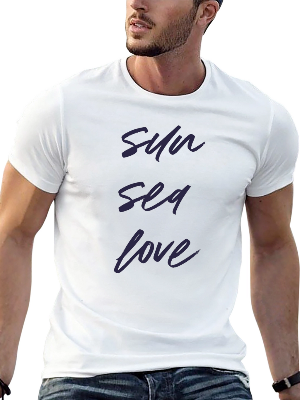 Sun Sea Love Black T-Shirt