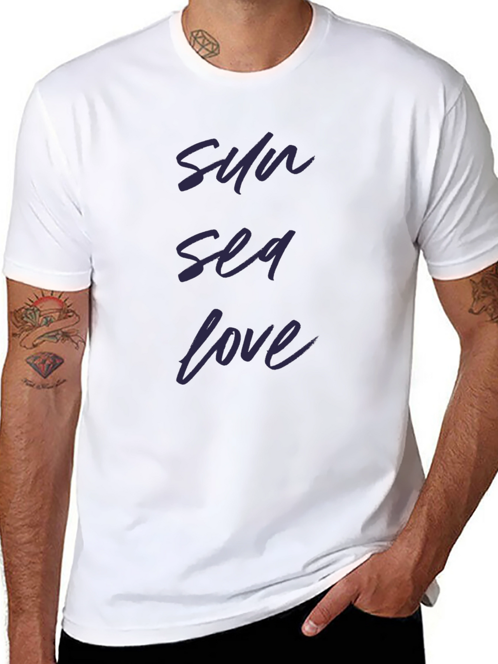 Sun Sea Love Black T-Shirt
