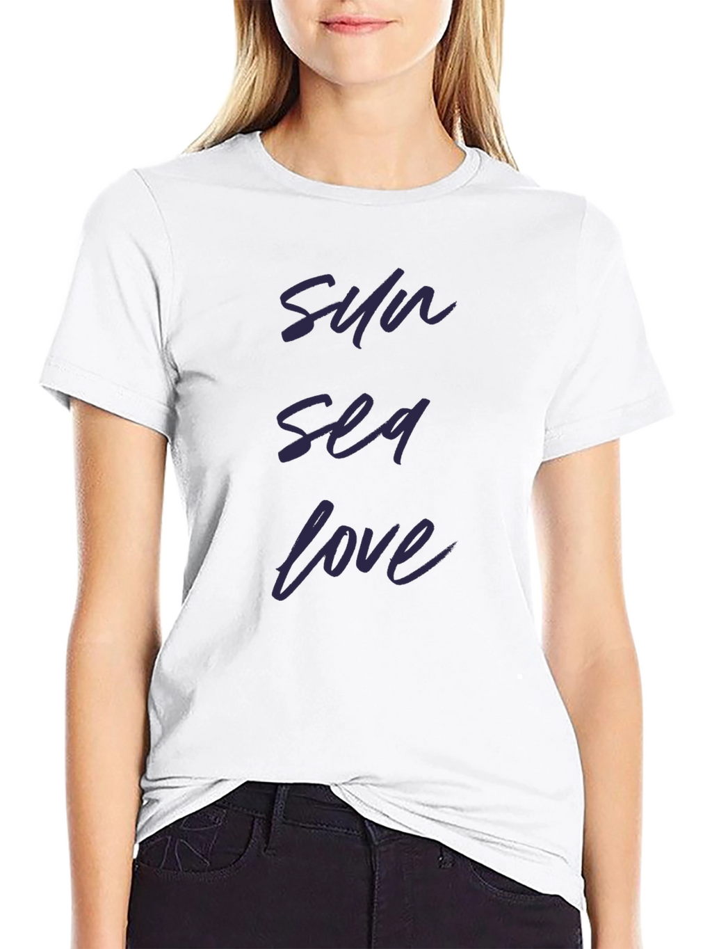 Sun Sea Love Black T-Shirt