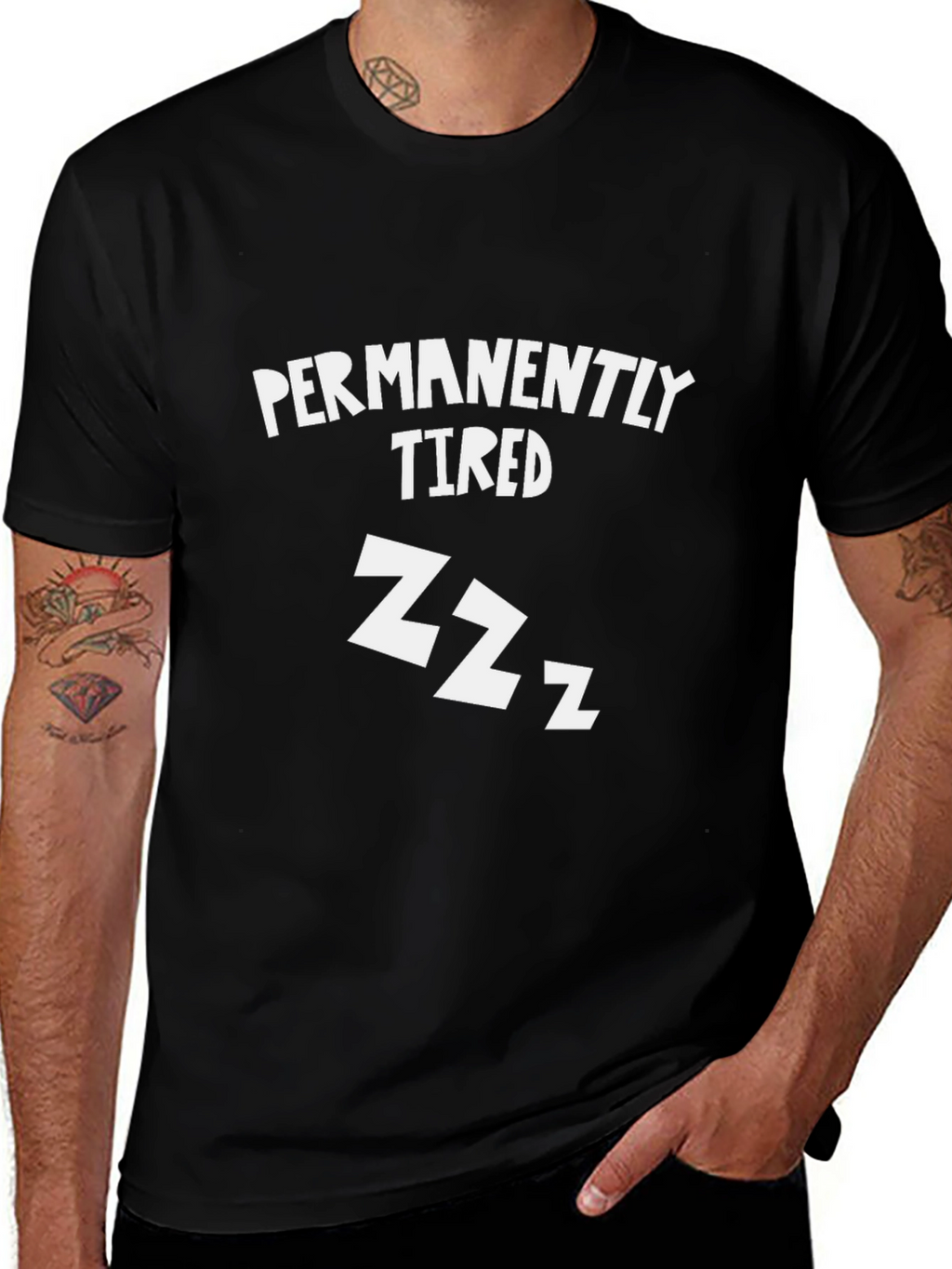 Permanently Tired Graphic T-Shirt - Mens Casual Wear