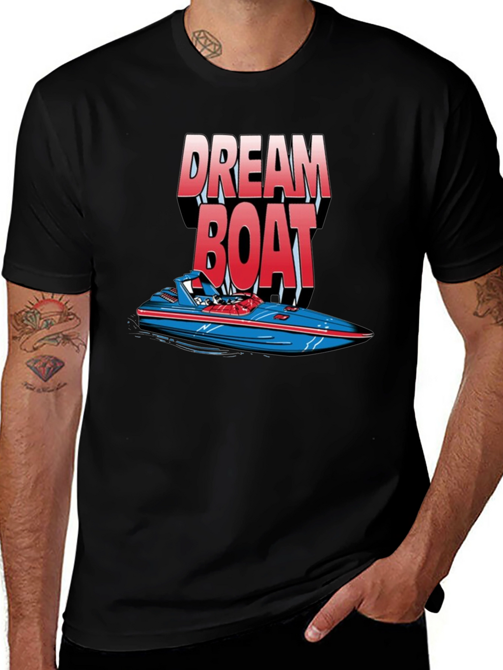 Dream Boat Graphic T-Shirt - Black Cotton Tee