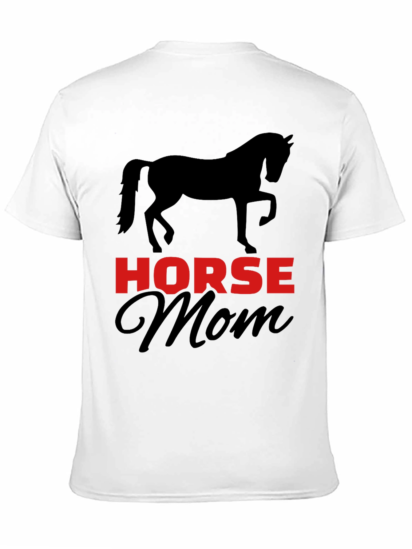 Horse Mom T-Shirt - Black Cotton Blend Graphic Tee
