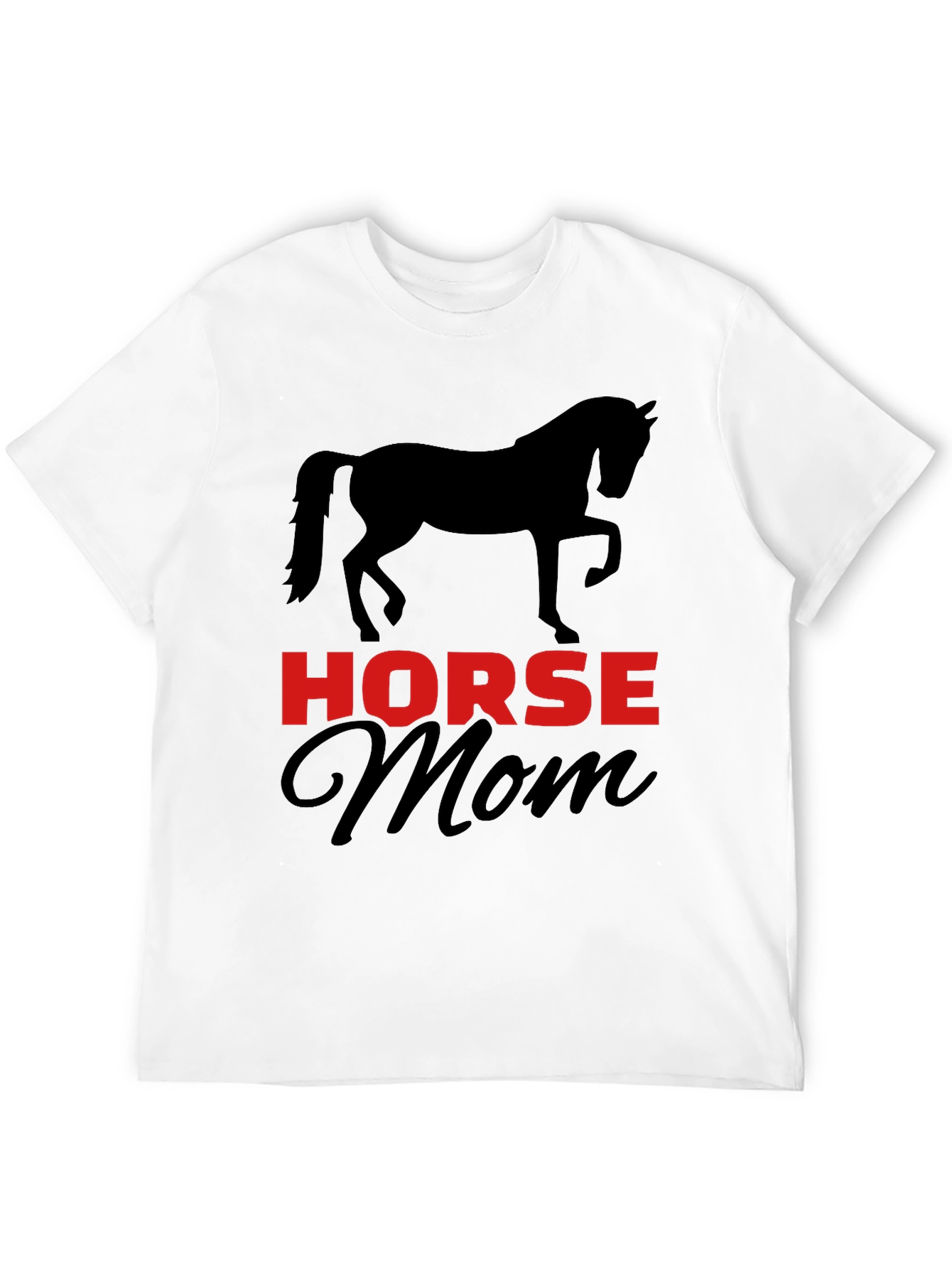 Horse Mom T-Shirt - Black Cotton Blend Graphic Tee