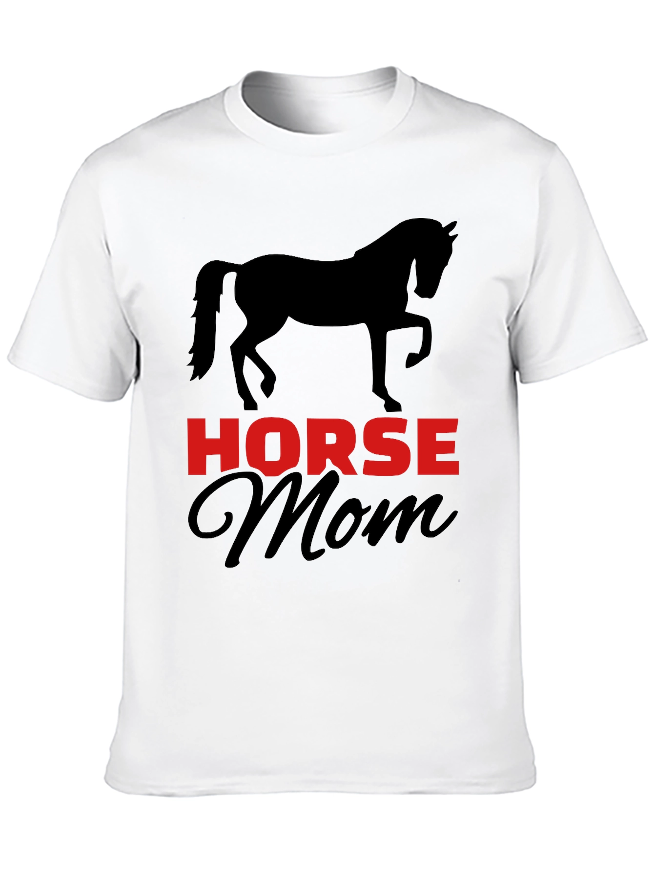 Horse Mom T-Shirt - Black Cotton Blend Graphic Tee