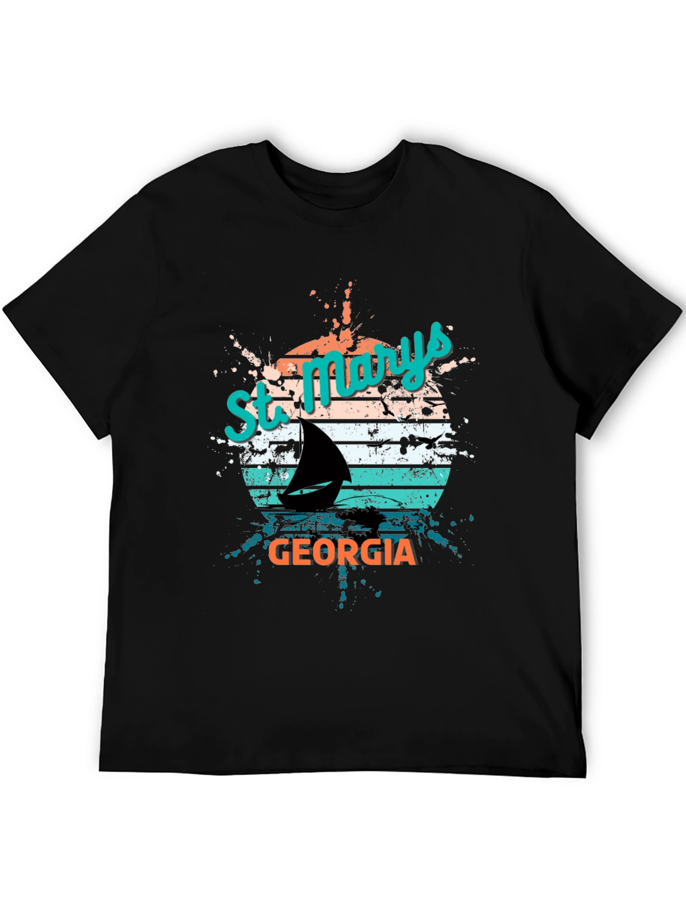 St. Marys Georgia Sailboat Retro T-Shirt