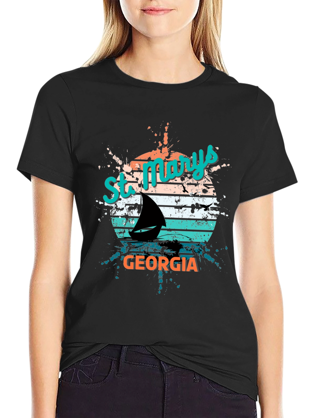 St. Marys Georgia Sailboat Retro T-Shirt