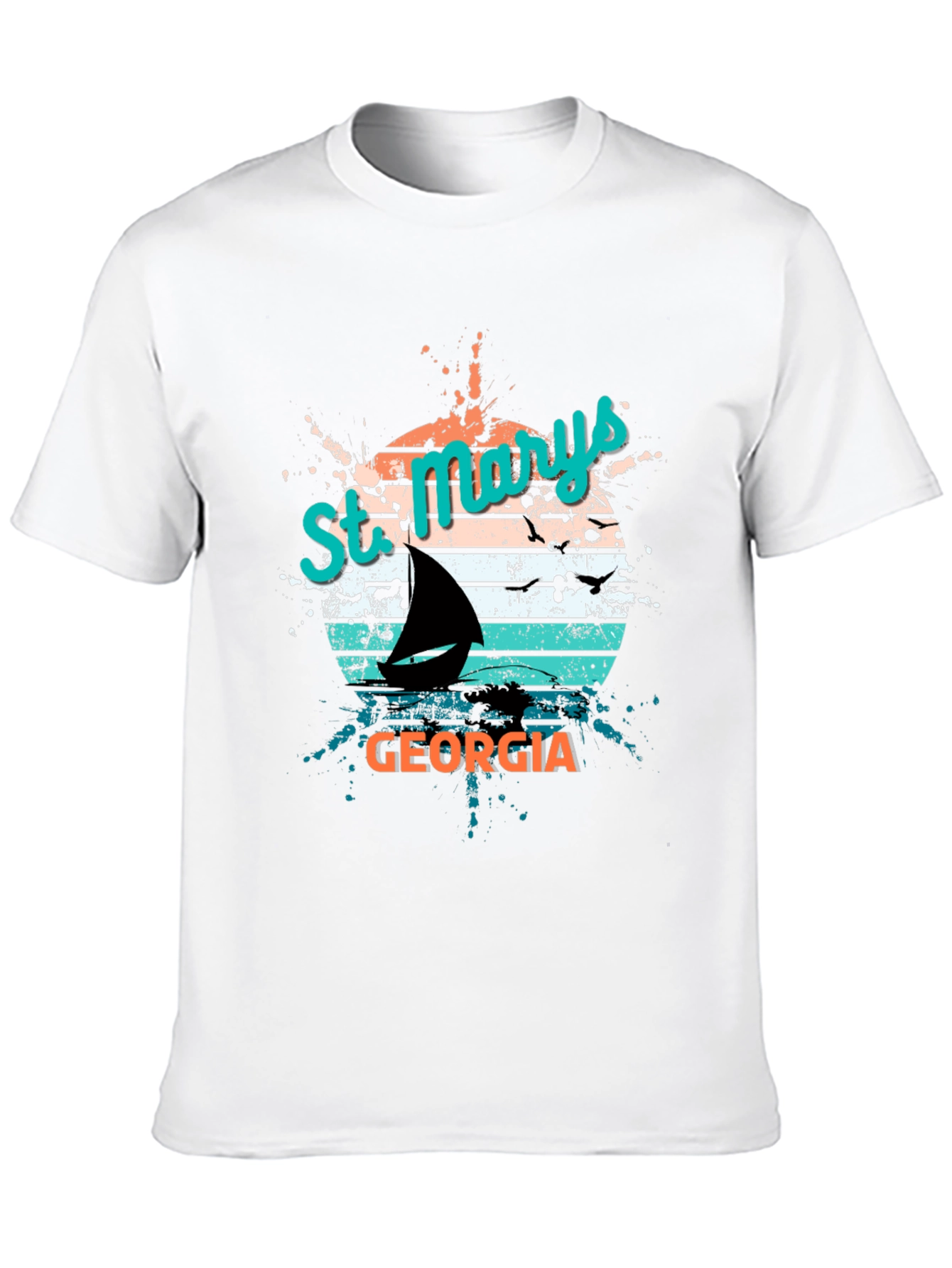 St. Marys Georgia Sailboat Retro T-Shirt