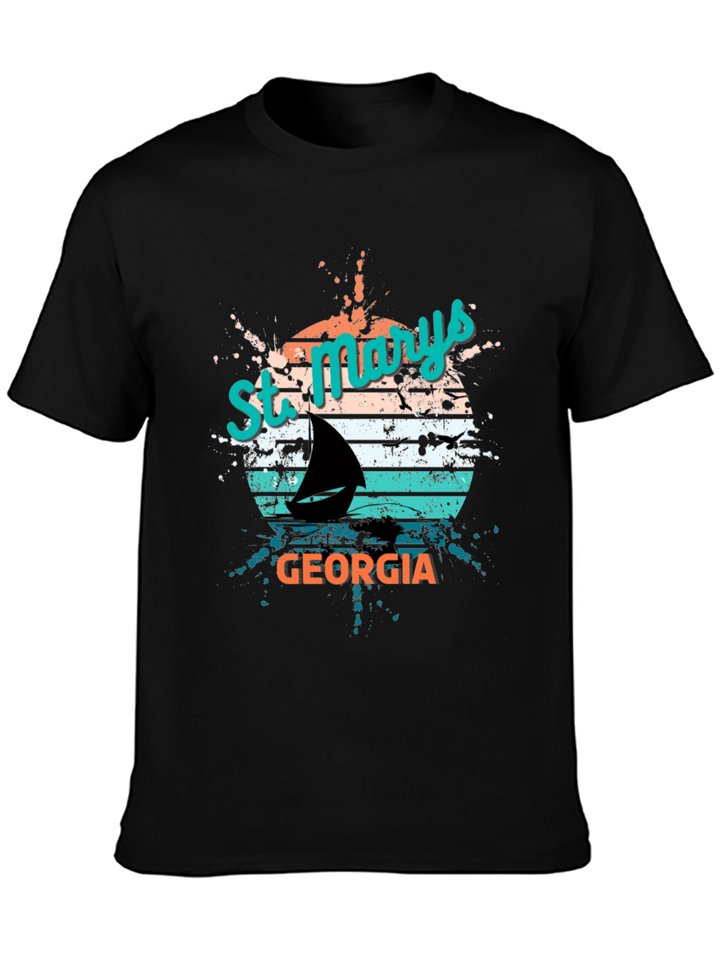 St. Marys Georgia Sailboat Retro T-Shirt