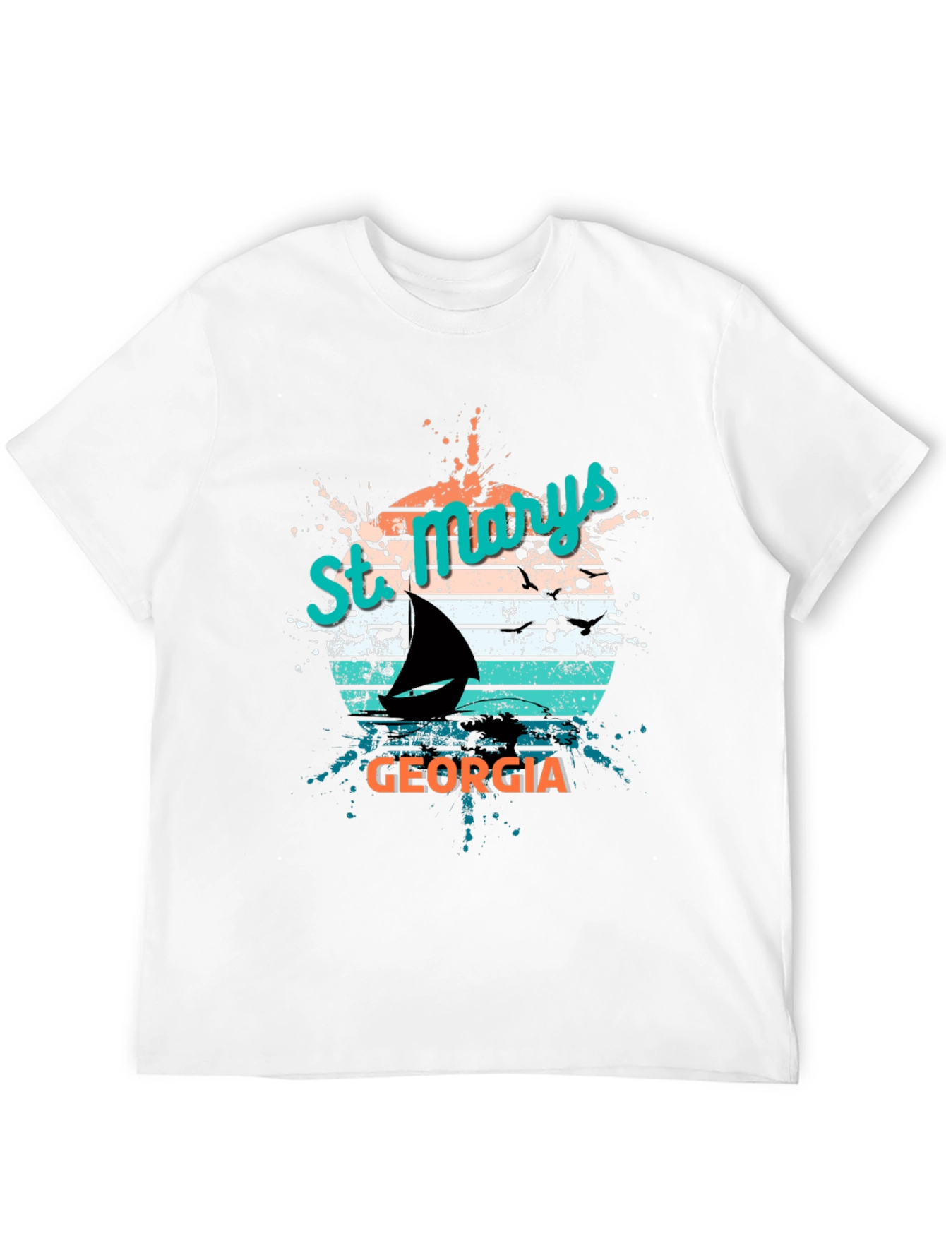 St. Marys Georgia Sailboat Retro T-Shirt