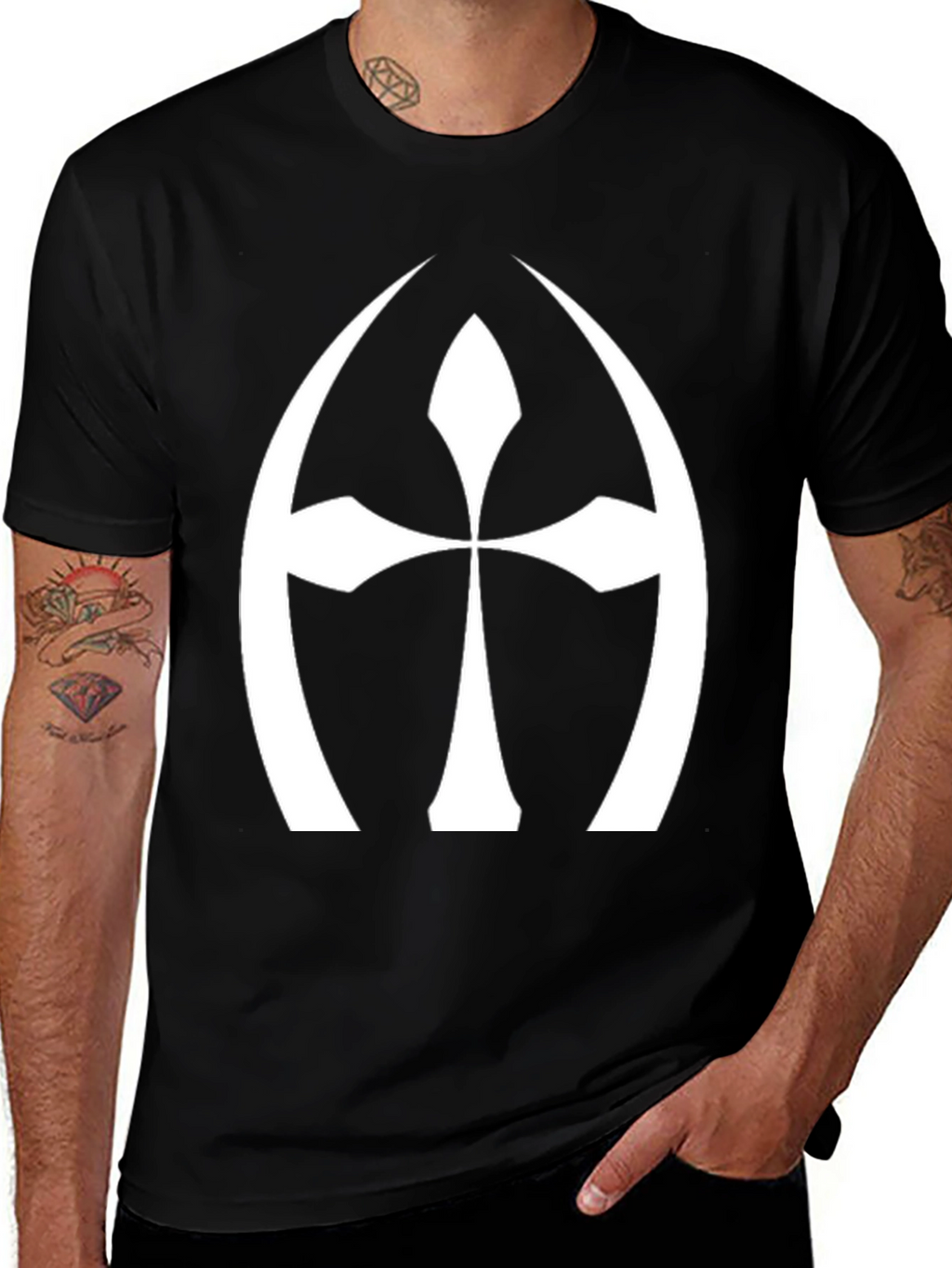 Cross Graphic Black T-Shirt