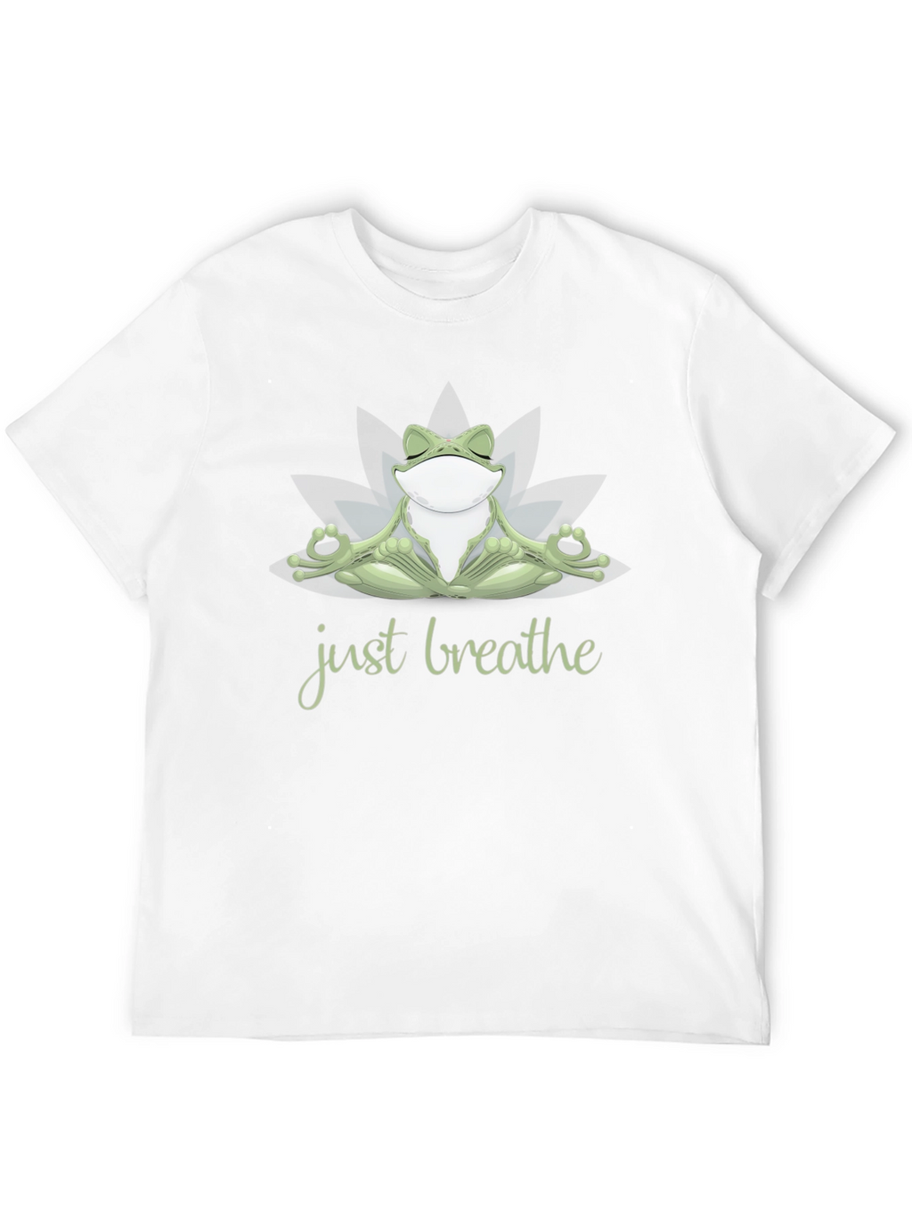 Zen Frog Just Breathe Black T-Shirt