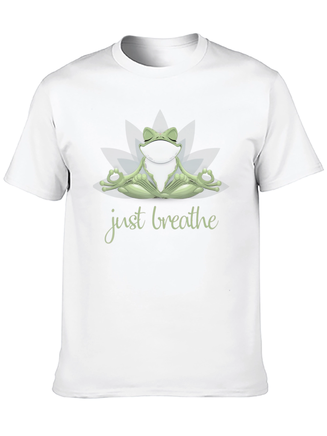 Zen Frog Just Breathe Black T-Shirt