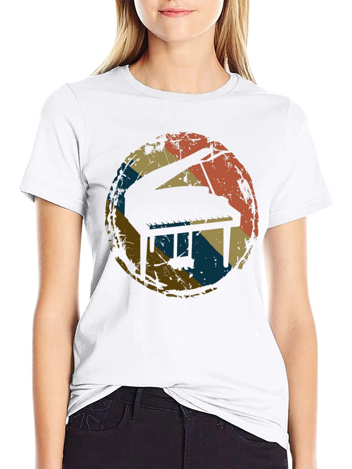 Retro Piano Graphic Tee - Vintage Music T-Shirt