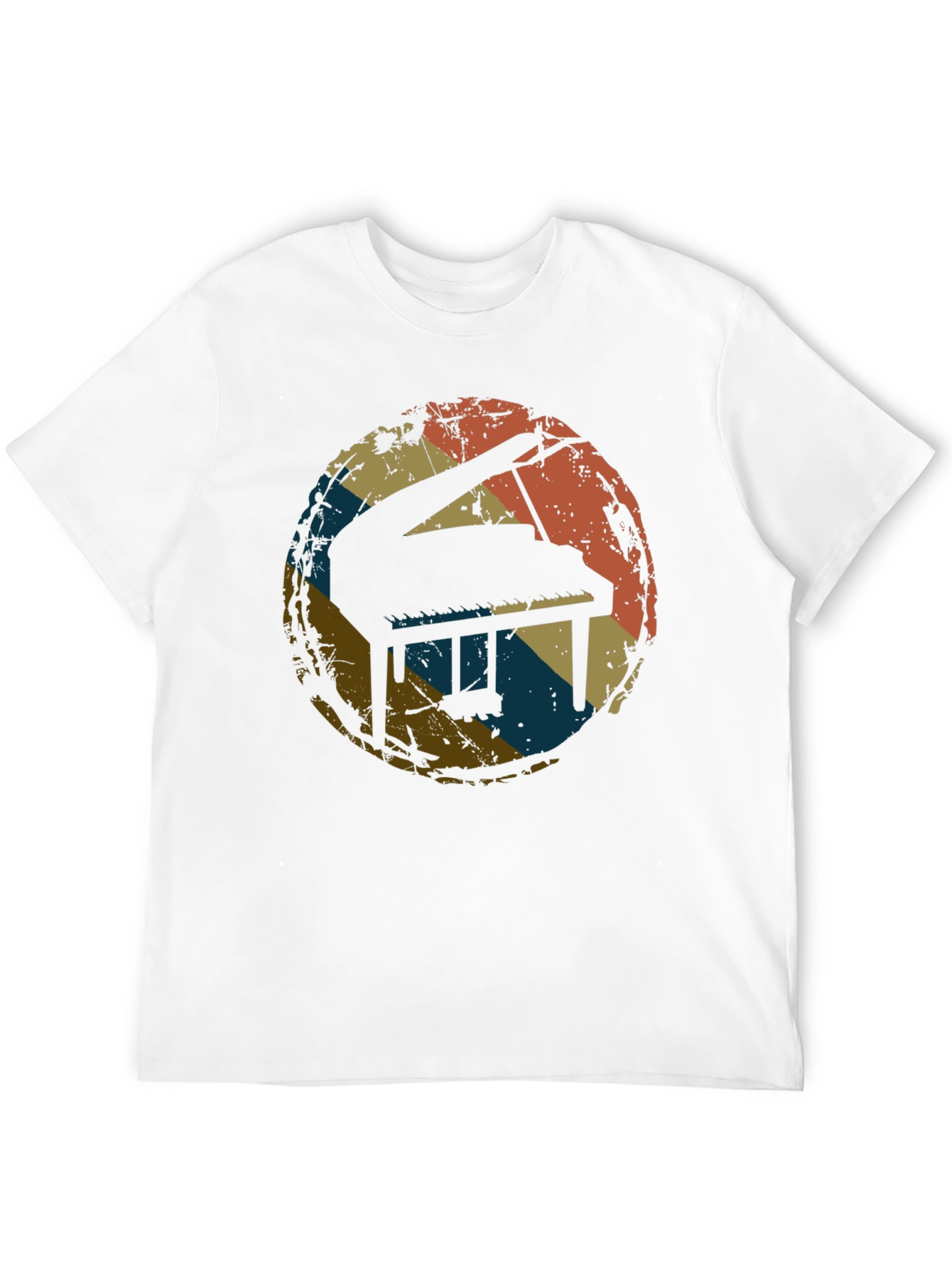 Retro Piano Graphic Tee - Vintage Music T-Shirt