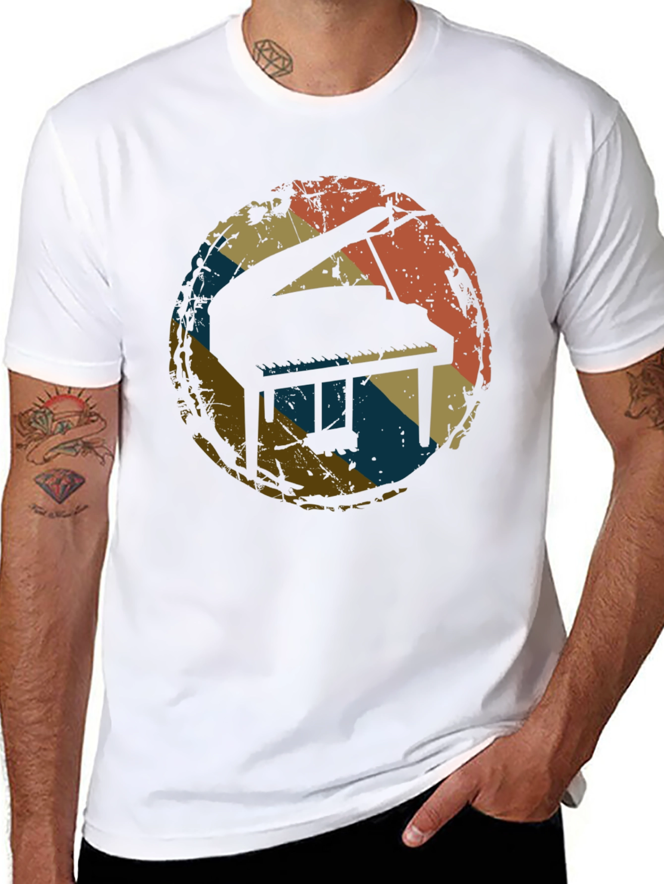 Retro Piano Graphic Tee - Vintage Music T-Shirt