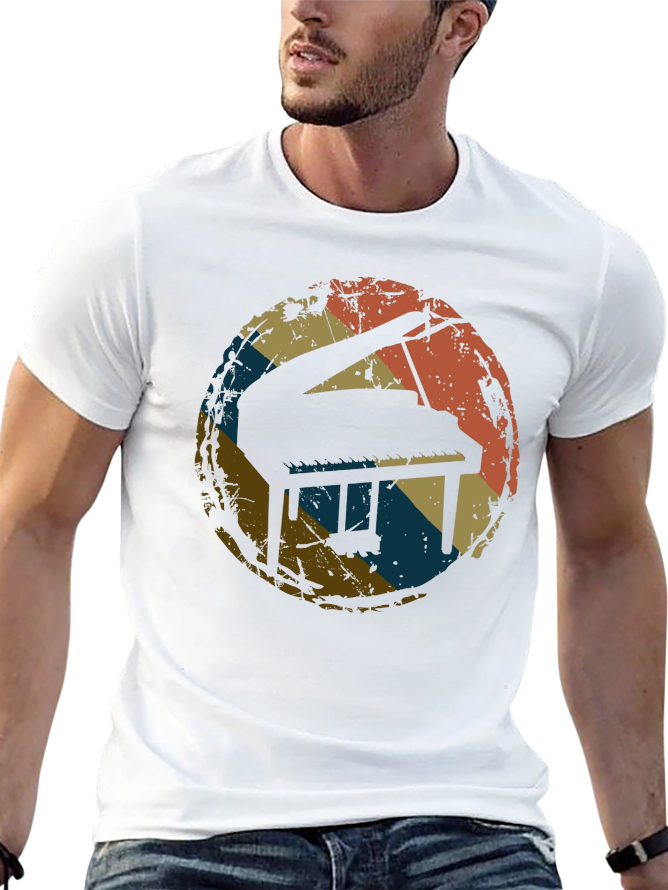 Retro Piano Graphic Tee - Vintage Music T-Shirt