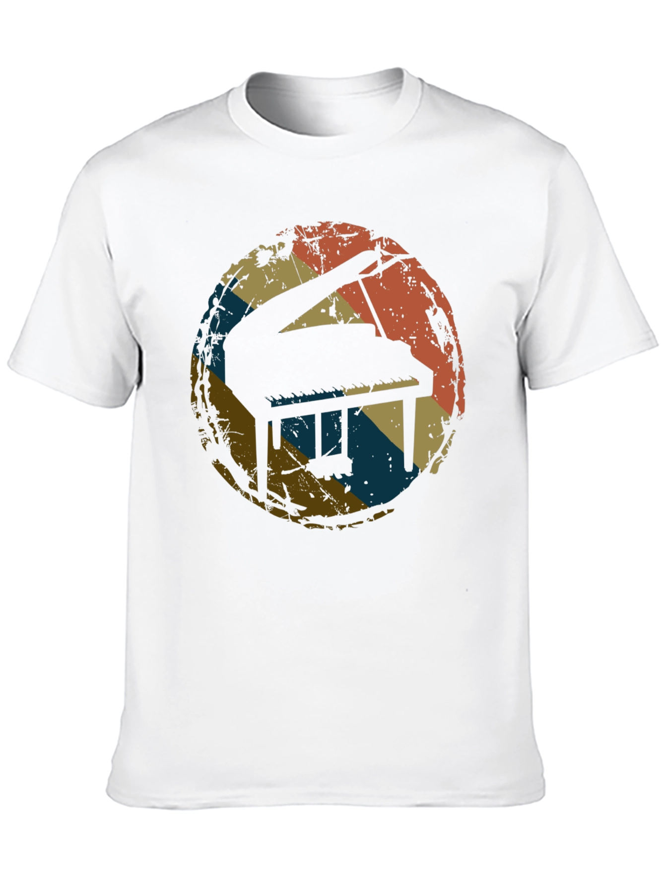 Retro Piano Graphic Tee - Vintage Music T-Shirt