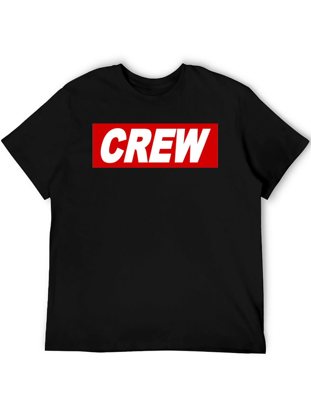 Crew Graphic Tee - Casual Black Cotton T-Shirt