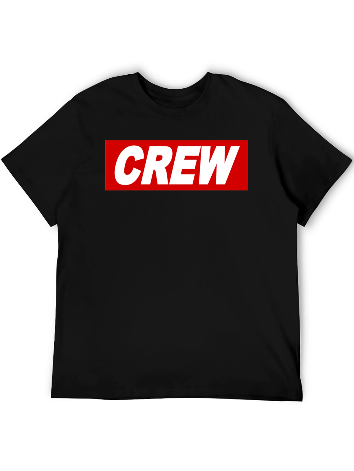 Crew Graphic Tee - Casual Black Cotton T-Shirt