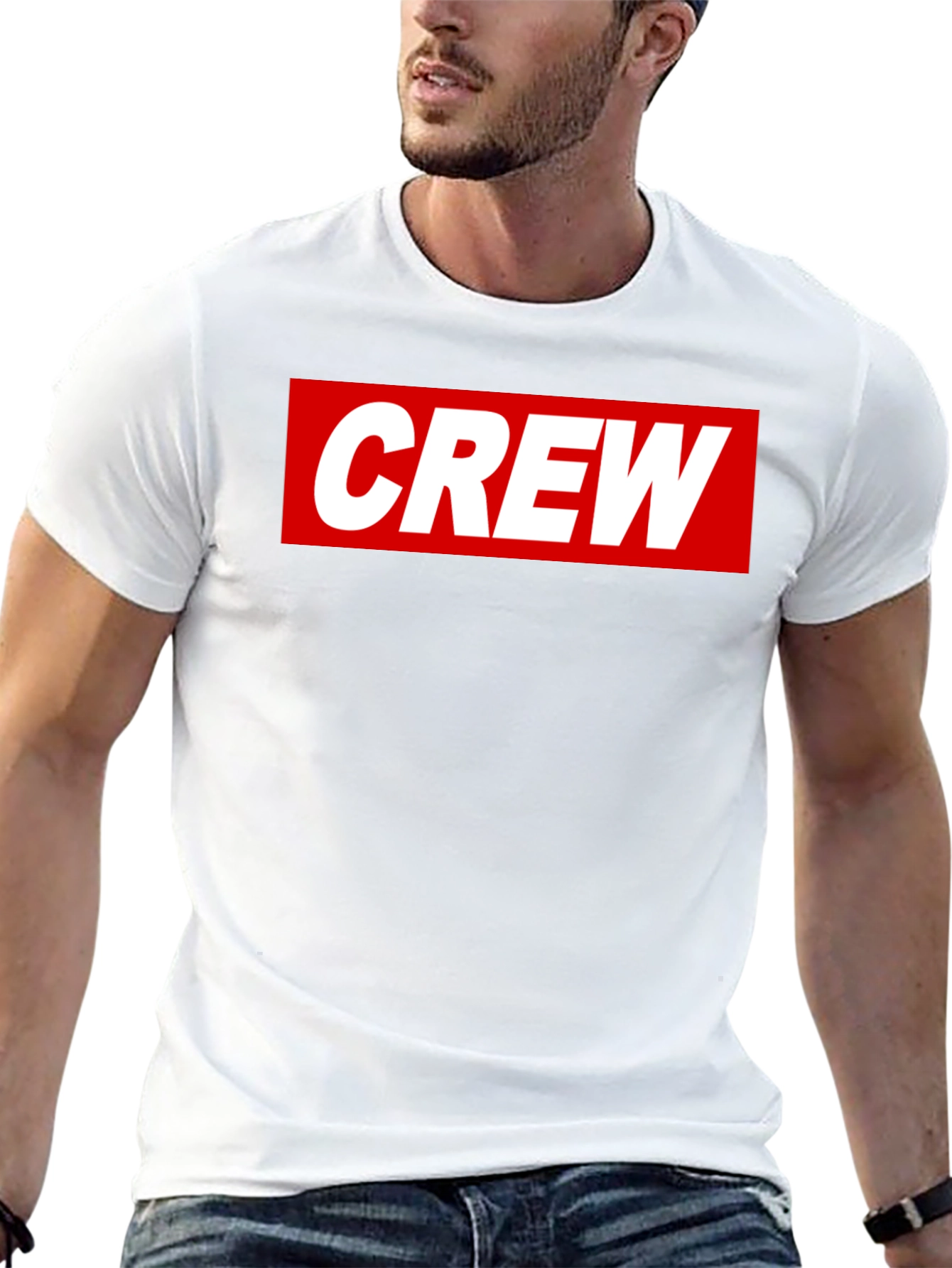 Crew Graphic Tee - Casual Black Cotton T-Shirt