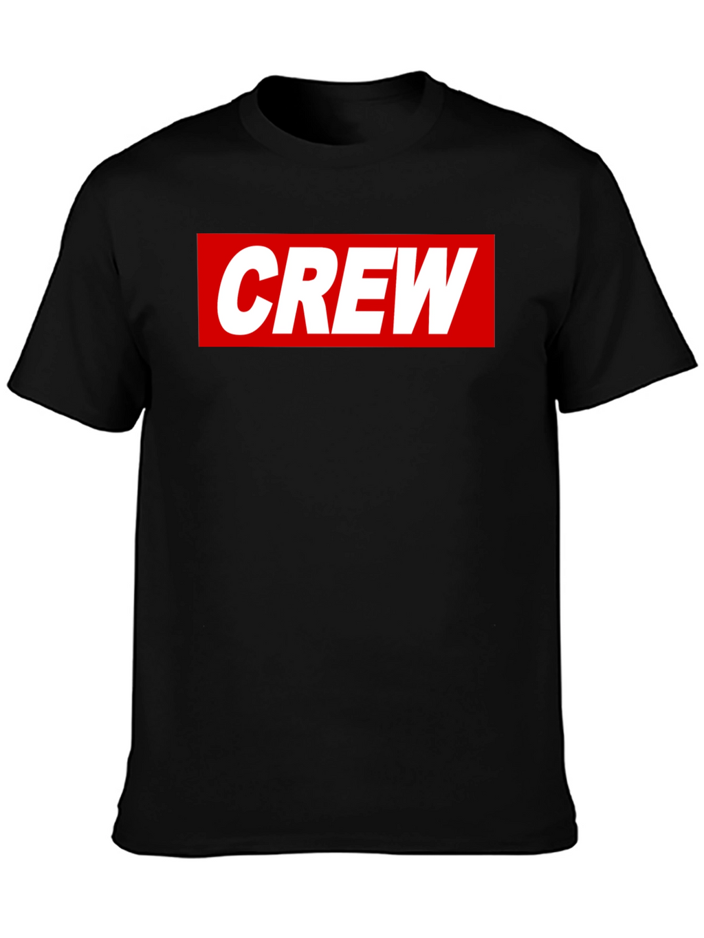 Crew Graphic Tee - Casual Black Cotton T-Shirt