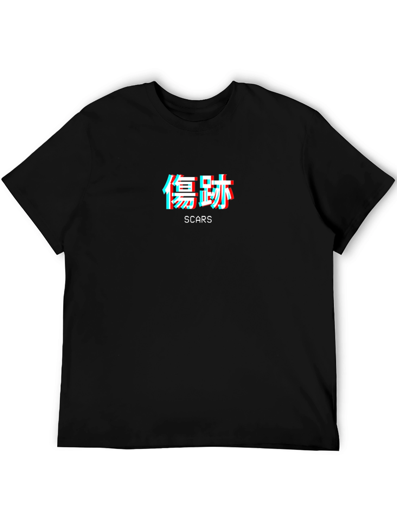 Scars Kanji Glitch T-Shirt - Trendy Graphic Tee