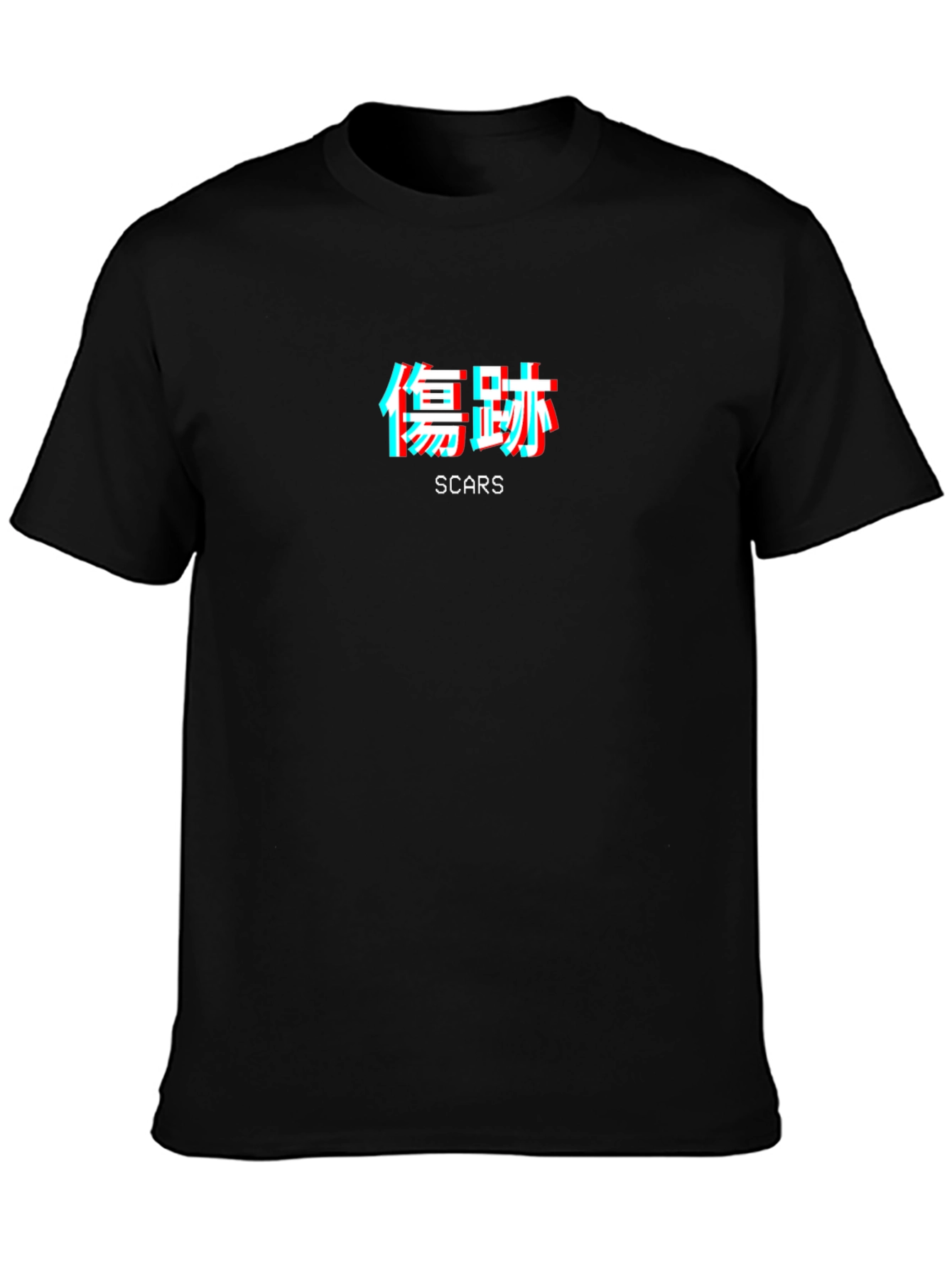 Scars Kanji Glitch T-Shirt - Trendy Graphic Tee