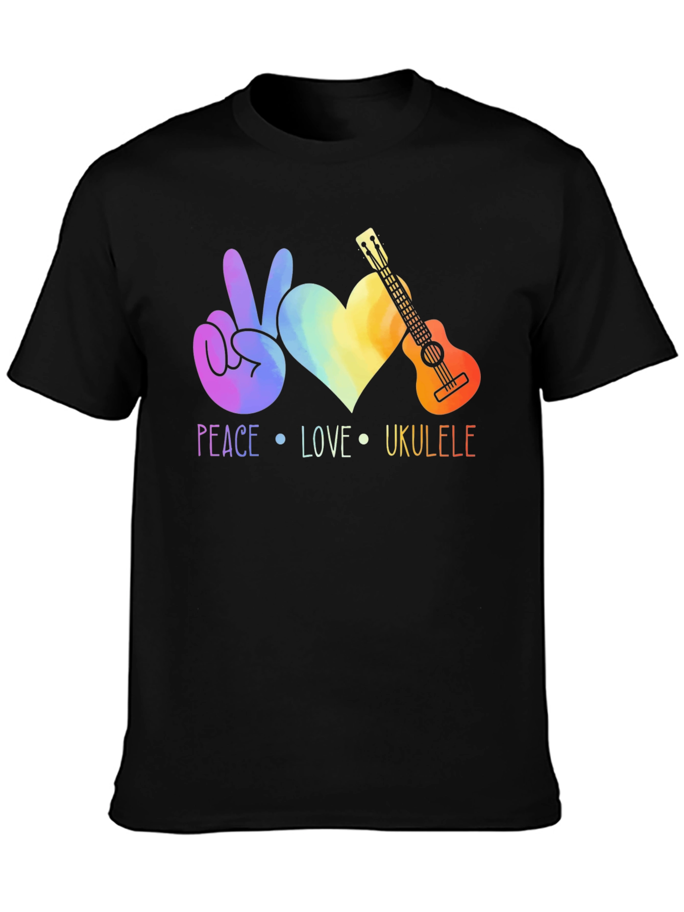 Peace Love Ukulele Graphic Tee